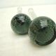 Set of 2 bubbled blown glass vases
