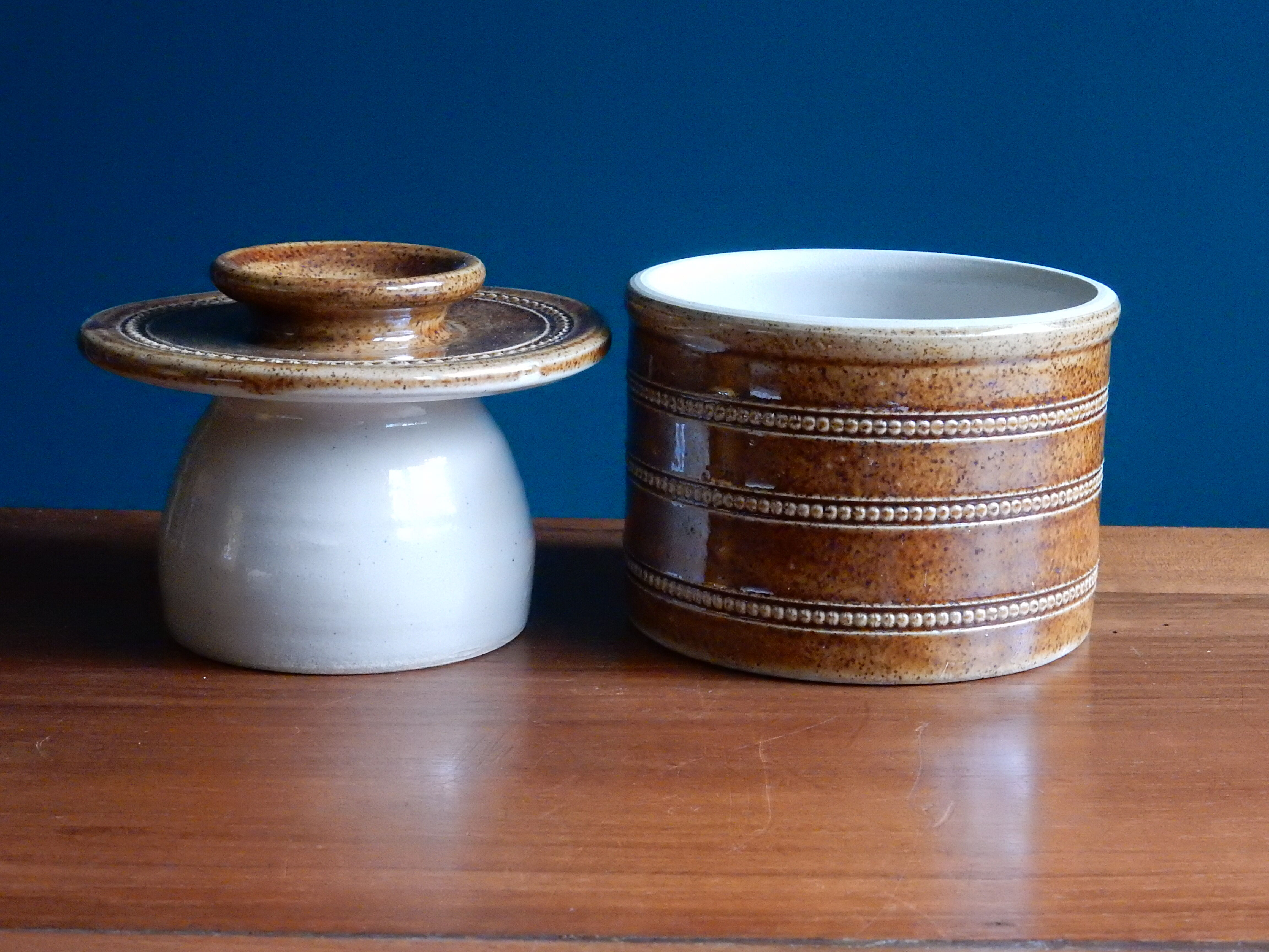 Berry stoneware butter dish