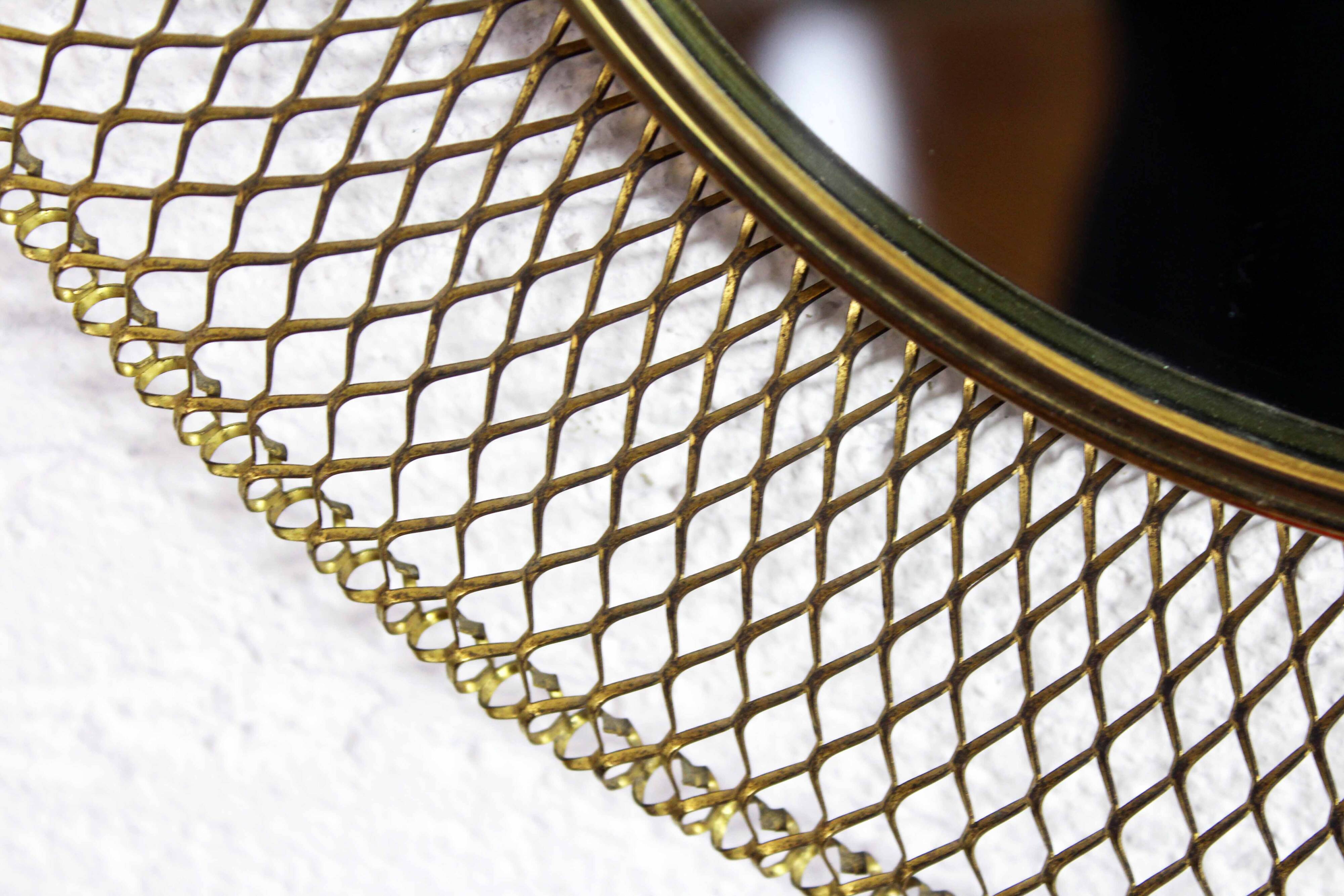 Round gold metal mirror