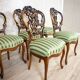 Chaises en noyer vintage vert clair, années 1890, ensemble de 5