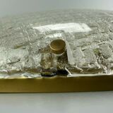 60s 70s lamp light plafoniere flush mount ice glass hillebrand 60s