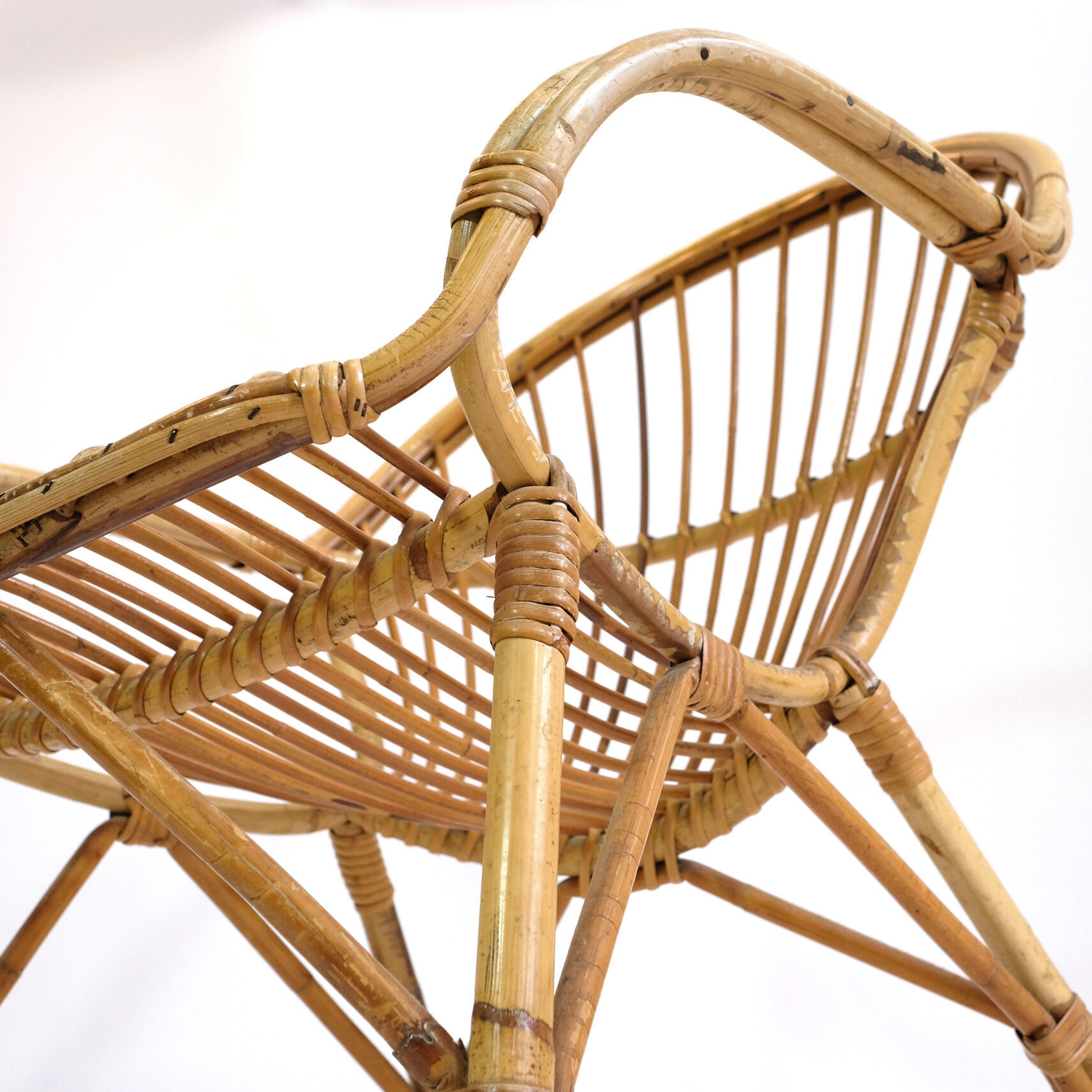 Fauteuil rotin des années 60-70