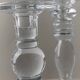 Two Clear Glass Candle Holders, 1990s Italy - Simple Timeless Ball Design, Retro Table Decor Gift