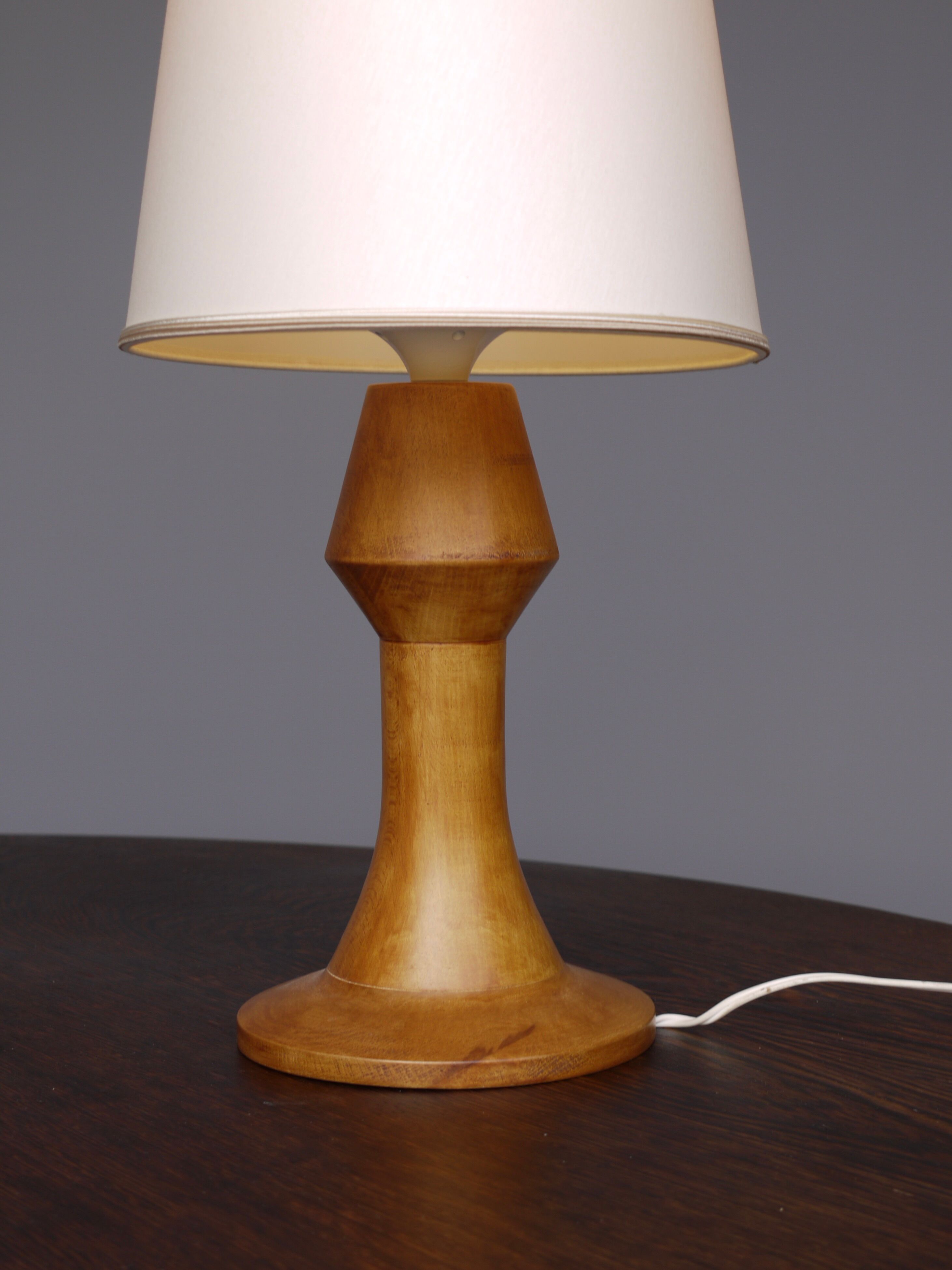 Sculptural Anthroposophical Wooden Table Lamp. 1970s