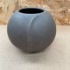 Antique vintage grey ceramic ball vase