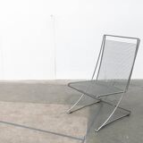 Vintage German Kreuzschwinger lounge chair by Till Behrens for Meyer Stahlmöbel, 1980s.