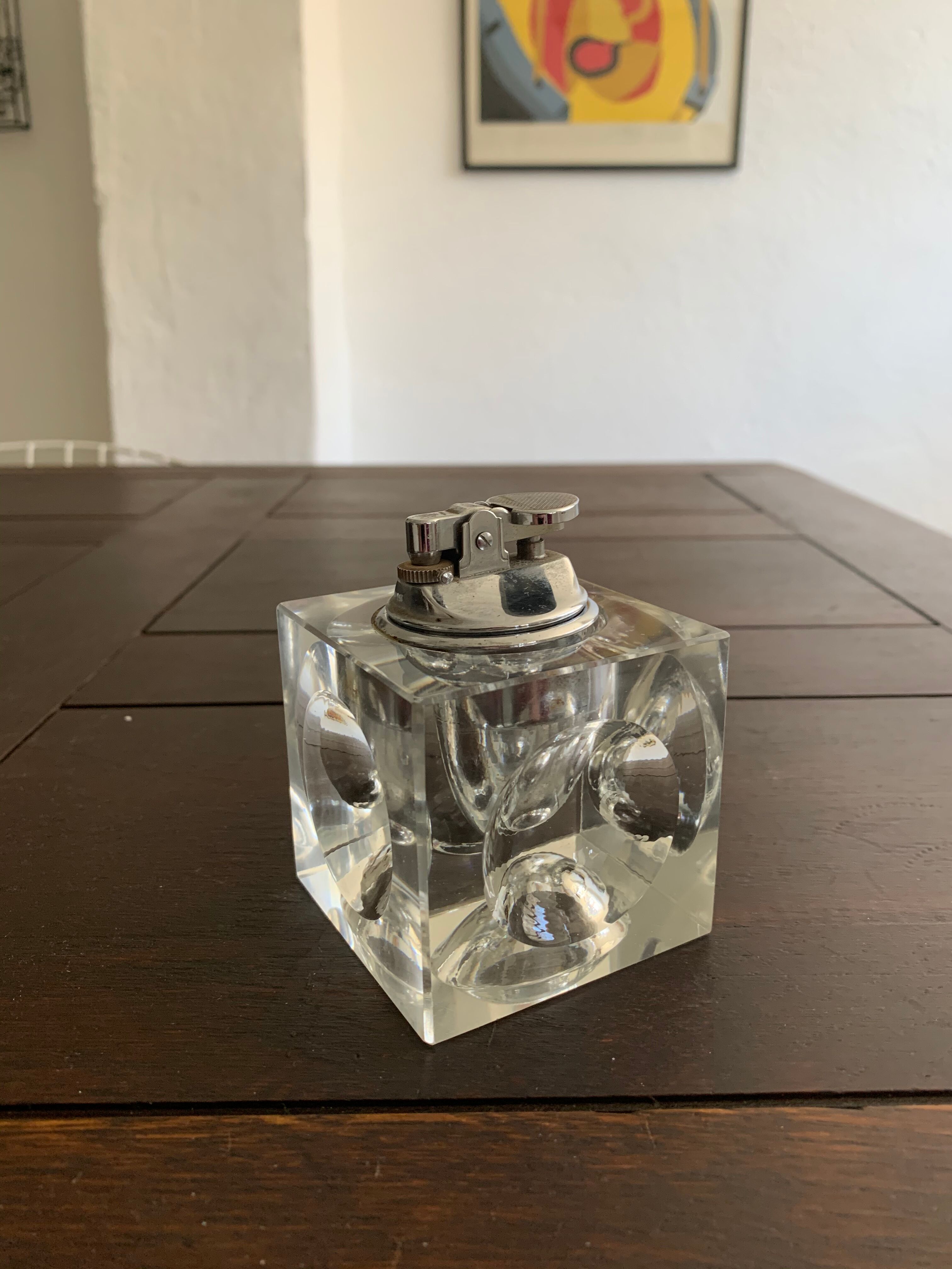 Vintage 70s glass table lighter