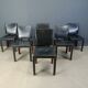 Vintage leather dining chairs by Durlet, 1980s