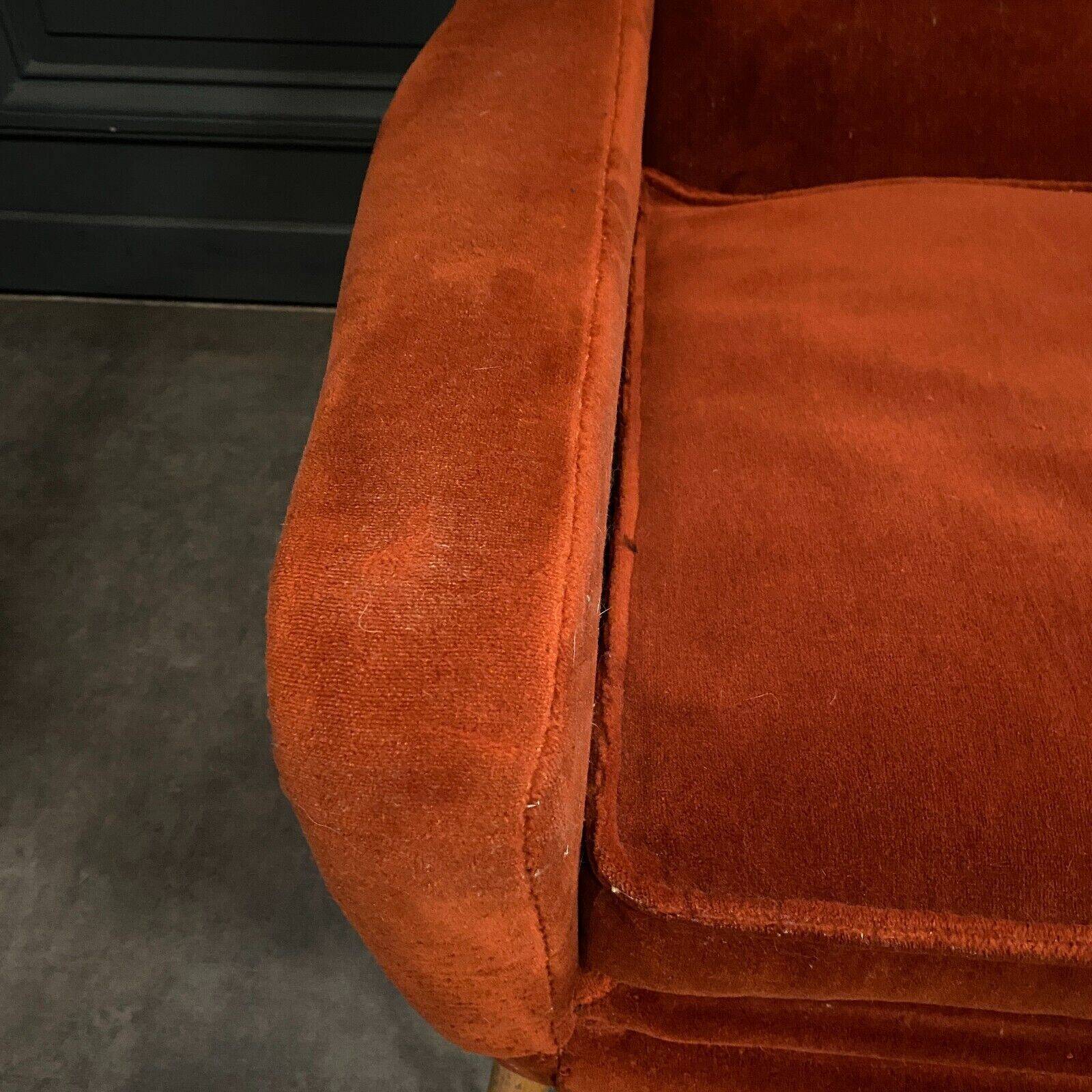 Pair of Scandinavian work armchairs from the 60s in velvet and compass legs