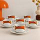 Schirnding Bavaria graphic orange coffee cups 1970s