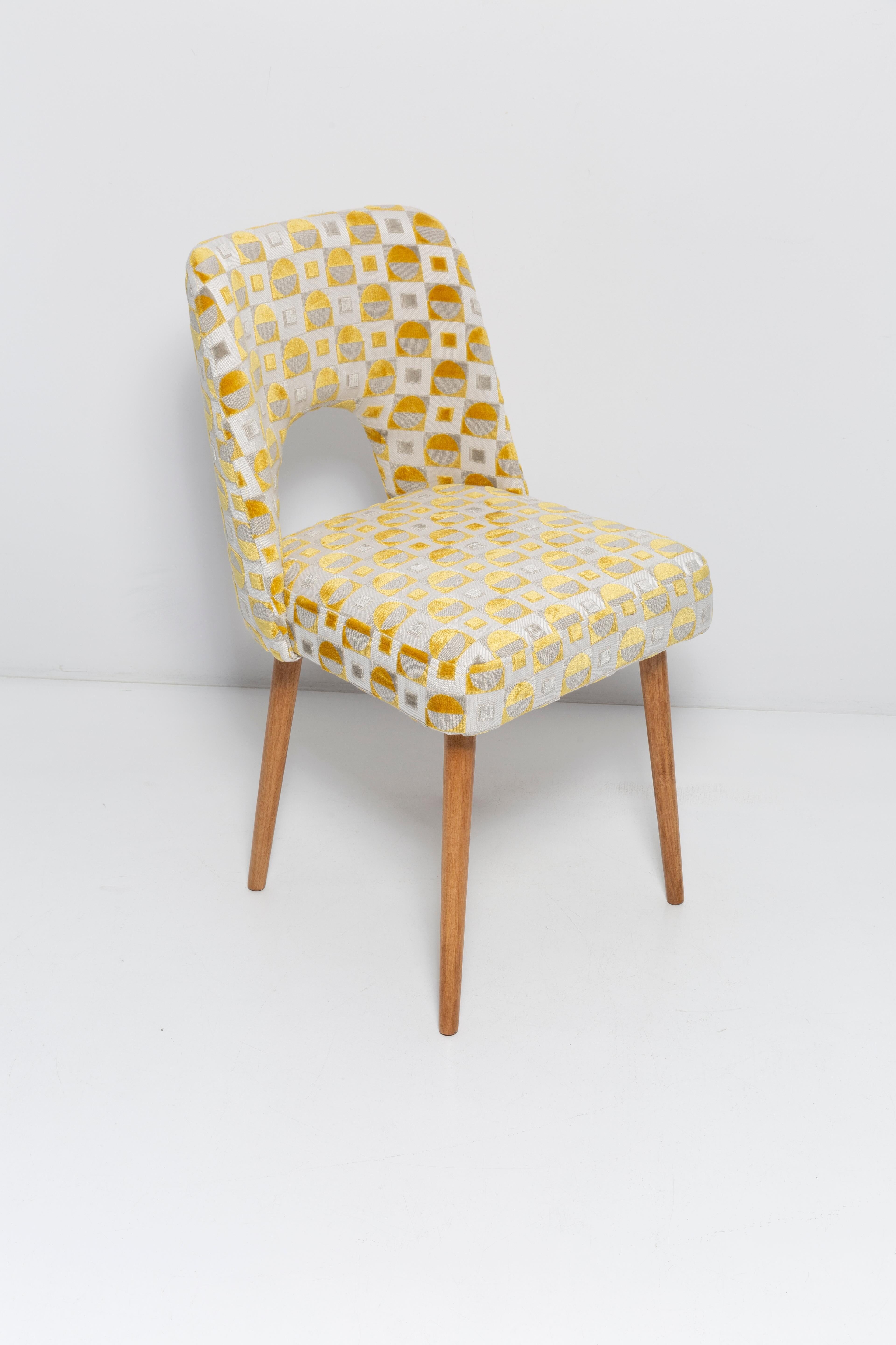 Mustard yellow Shell chair from the mid-century, 1960s