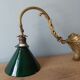 Wall light in bronze art nouveau with green opaline lampshades.