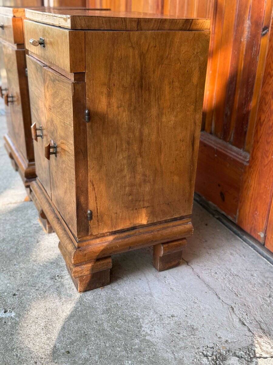 Austrian Art Deco chests in walnut veneer, 1920s, set of 2
