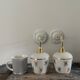 Pair of vintage white opaline sconces