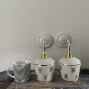 Pair of vintage white opaline sconces
