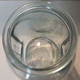 Vase moaï en verre transparent bleuté