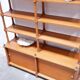 Vintage wooden bookshelf library