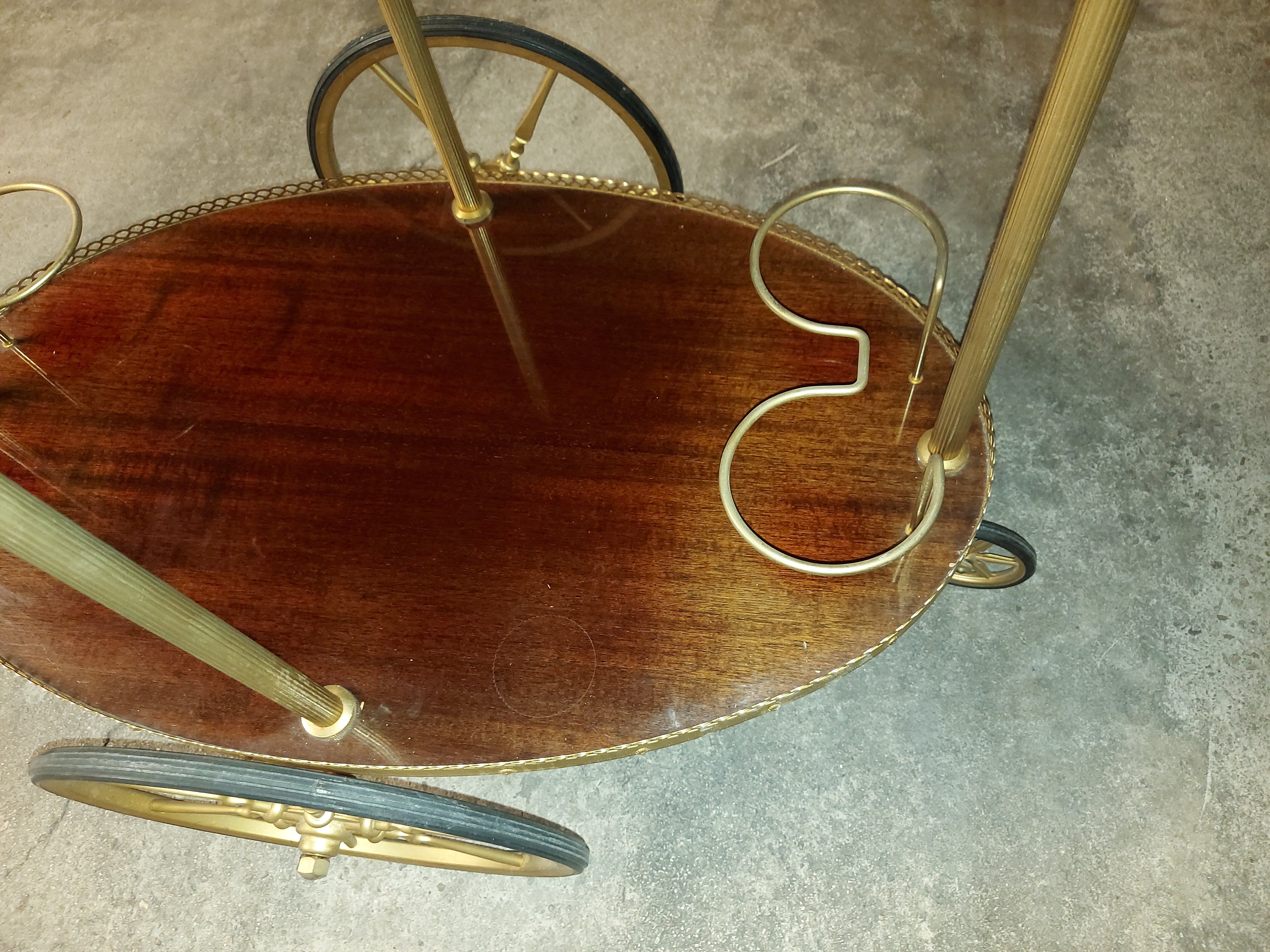 Vintage mahogany roll bar