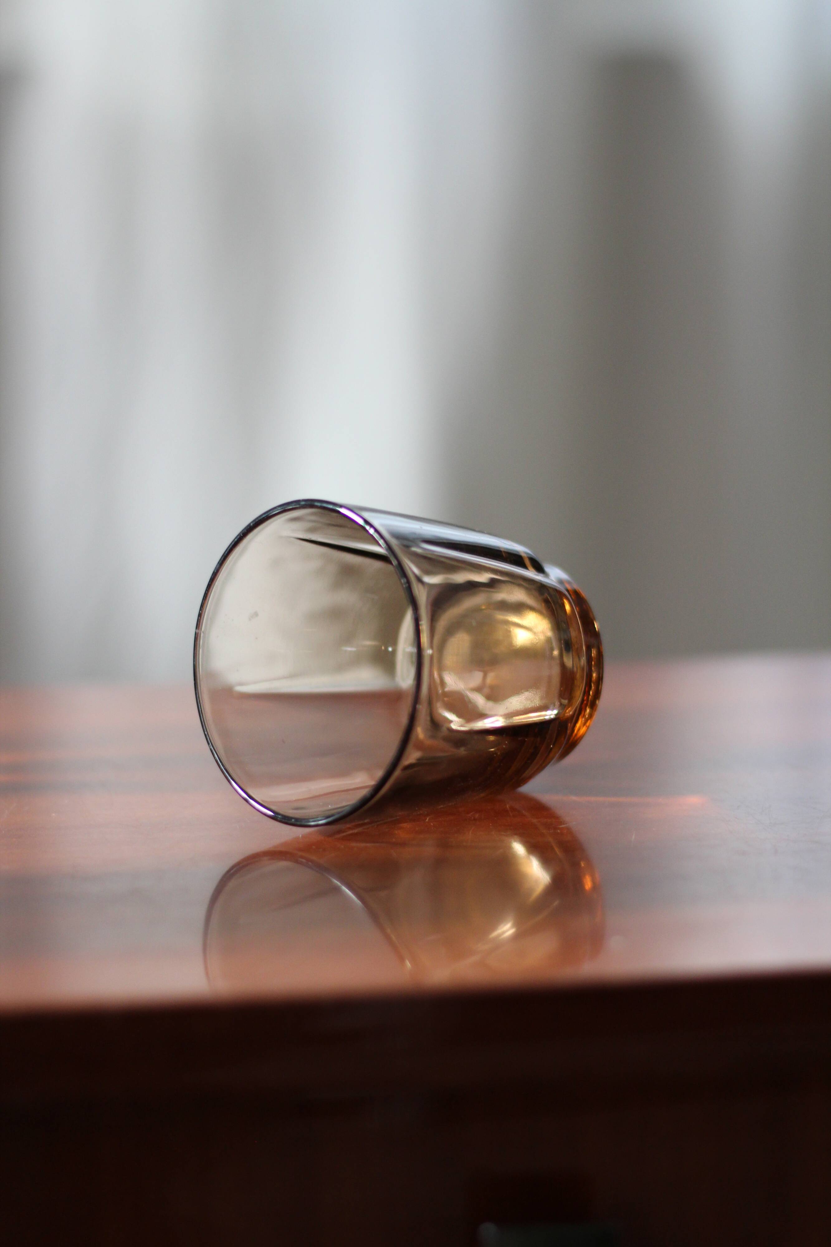 Smoked glass water glasses