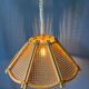Rattan suspension - bohemian light fixture - vintage bamboo lamp
