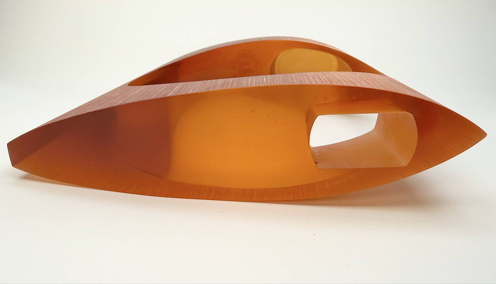 Translucent amber resin vase – Jacqueline Guénot, Full Moon® Paris
