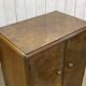 Small English Art Deco student wardrobe in walnut from the 1950s.