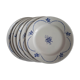 6 old flat plates, blue flower decoration, iron earth
