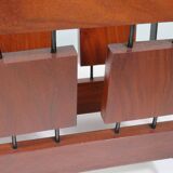 Vintage teak and metal magazine rack, Netherlands 1960-1970