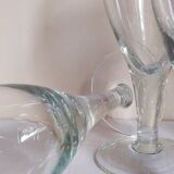 Six XXL blown glass stemmed glasses