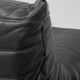 French Togo lounge chair in black leather by Michel Ducaroy for Ligne Roset, 1970s