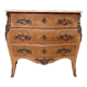 Louis XV style curved chest of drawers in rosewood 3 drawers and marble top