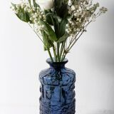 Cobalt Blue Glass Vase: Mid-Century Modern Swedish Design / 1970s