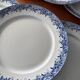 Set of 6 mimosa plates Sarreguemines blue earthenware antique
