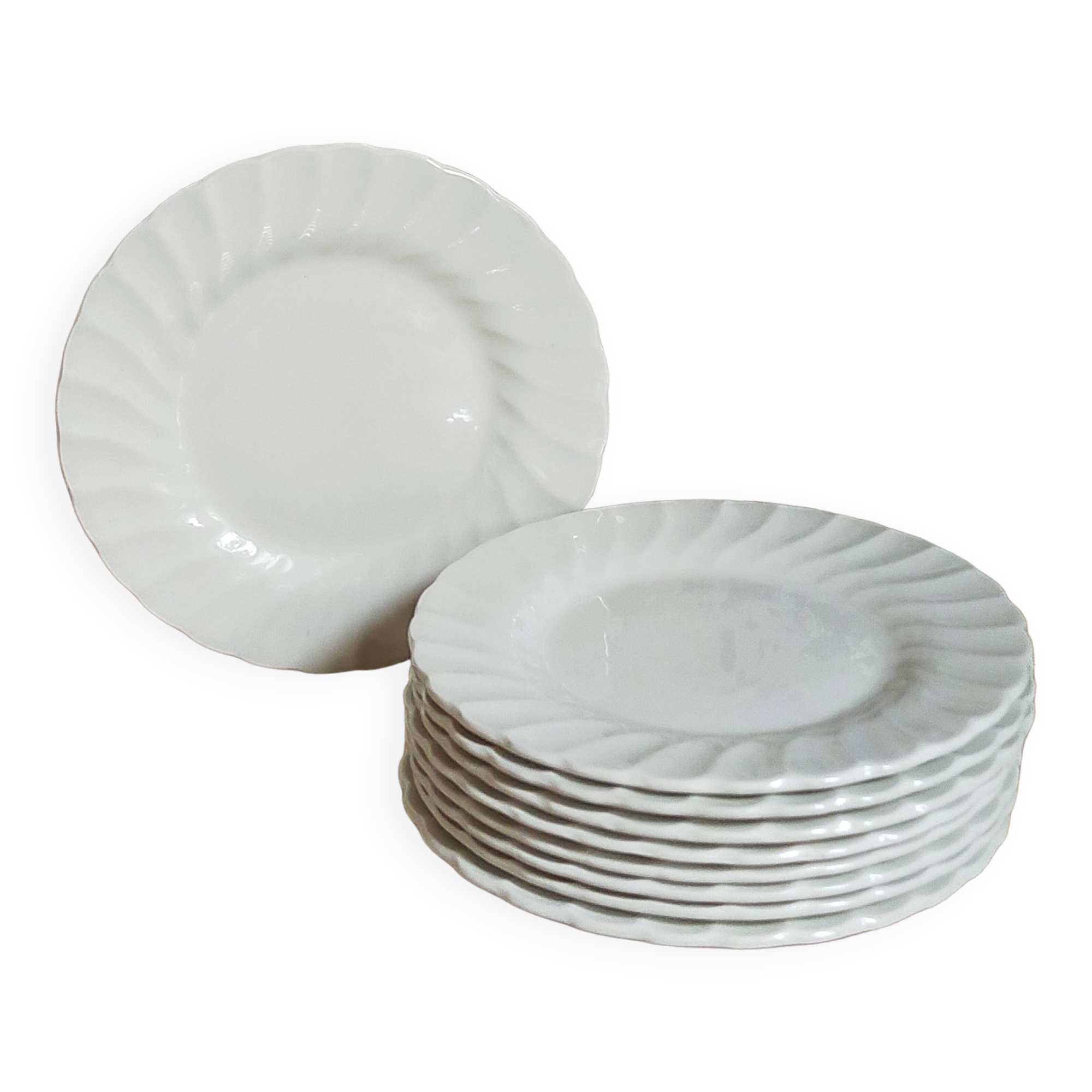 Nine fine English porcelain sweet plates