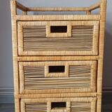 Extra cabinet 3 wicker rattan drawers