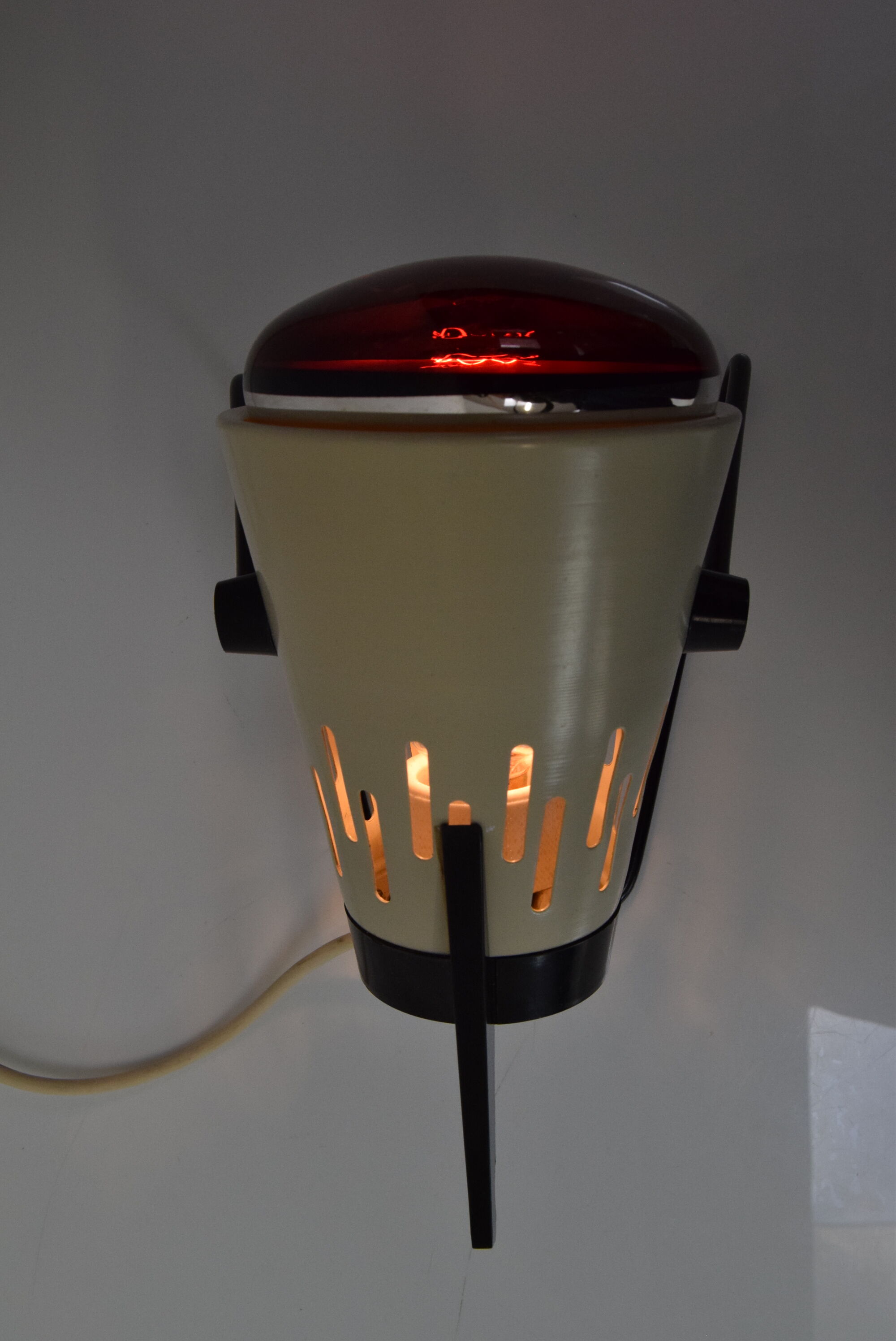 Mid-century infra table lamp,r ed light, circa 1980's