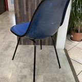 Eames Herman Miller vintage 70s blue vinyl fiberglass chair