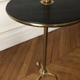 Tripod floor lamp with adjustable height and shelf from the 1960s.