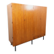 Vintage modernist wardrobe in teak and metal from the 1960s.