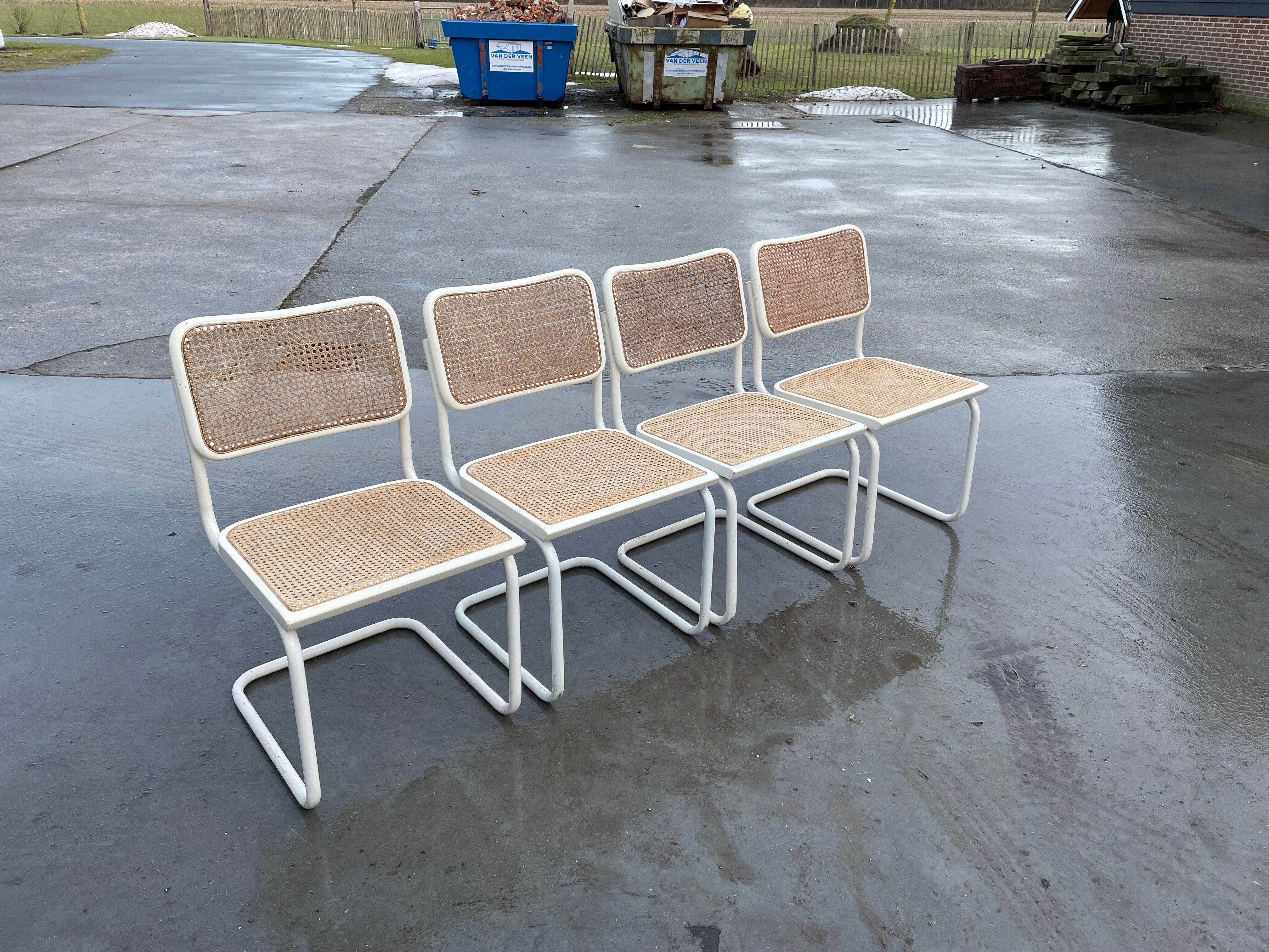 Set of 4 Cesca Model chairs by Marcel Breuer