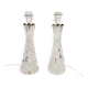 Mid-century Swedish crystal table lamps from Orrefors by Carl Fagerlund.