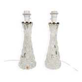 Lampes de table en cristal suédoises du milieu du siècle Orrefors par Carl Fagerlund