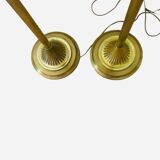 Two Lucien Gau floor lamps in bronze