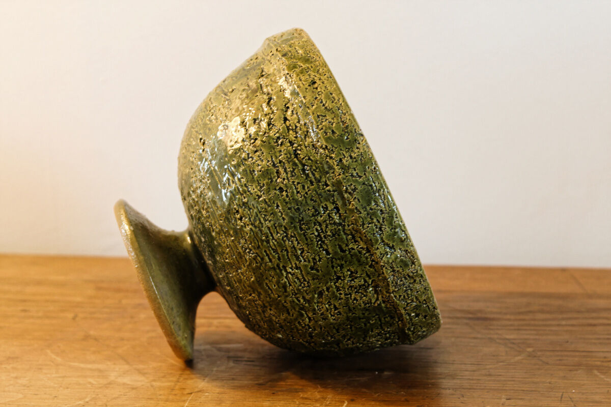 Sandstone bowl on pedestal