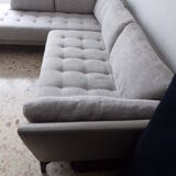 Roche Bobois Corner Sofa Grey Perception with Meridian - fabric and leather