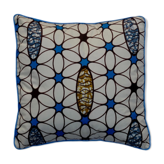 Coussin en tissu wax africain entièrement déhoussable