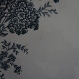 Old faience plate old St Amand decoration Daisy blue flowers