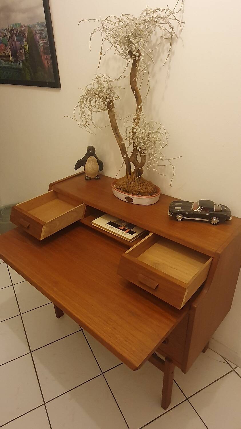Teak secretary desk by Arne Wahl Iversen, 1960s
