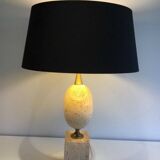 Large lamp in travertine. Philippe Barbier