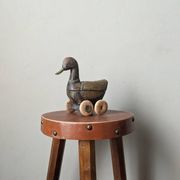 Jouet de collection vintage canard en bois